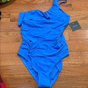 One-Shoulder Blue Swimsuit